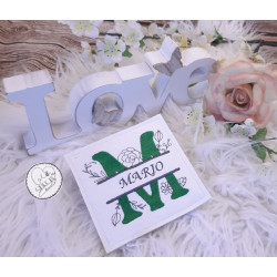 Stickdatei - Doodle Blumen Alphabet Monogram geteilt "M"